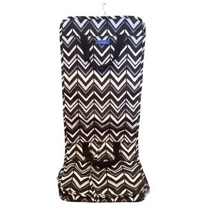 Vera Bradley Hanging Travel Organizer Chevron Blue Black Grey 5 Pocket 11”x30”